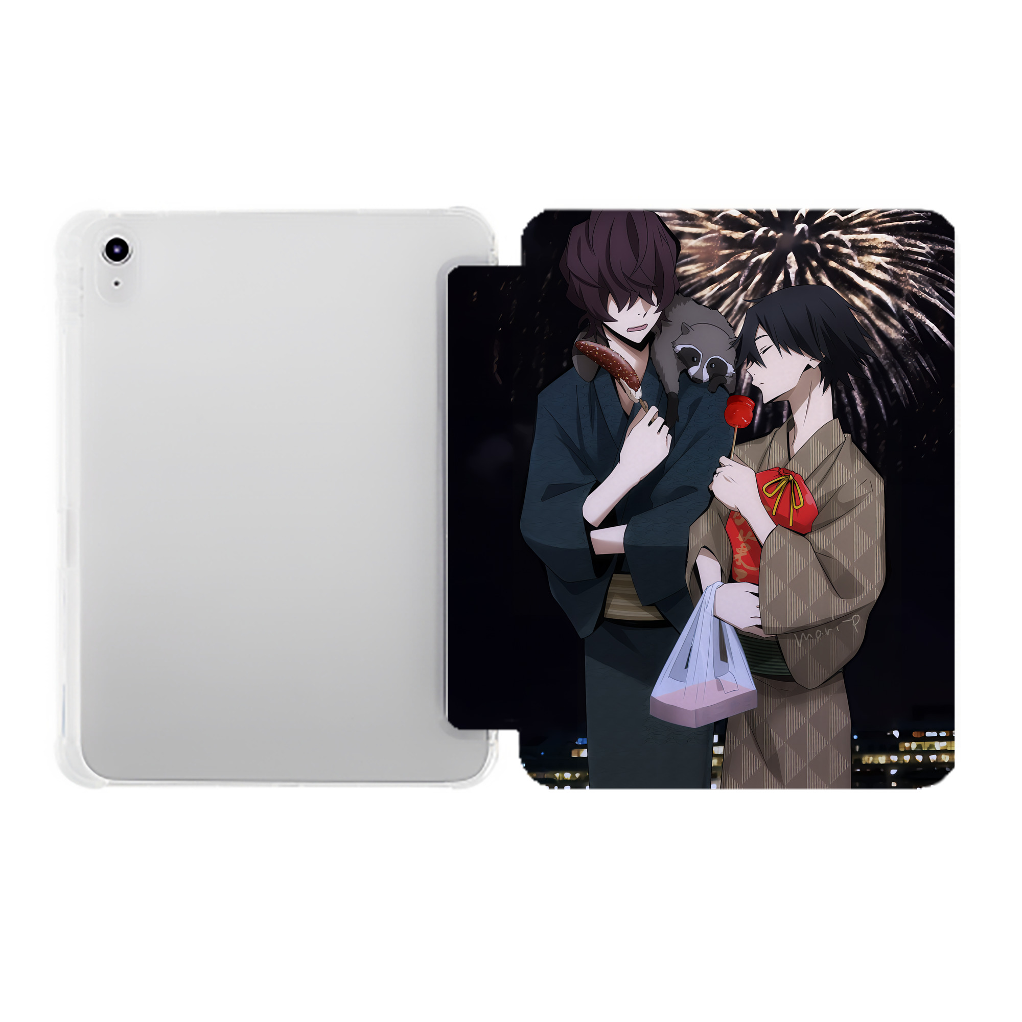 （画像用） 文豪ストレイドッグス Bungo Stray Dogs IPad ケース ペン収納付き 三つ折りスタンド PUレザー×シリコン 対応機種9.5/10.5/10.9インチ